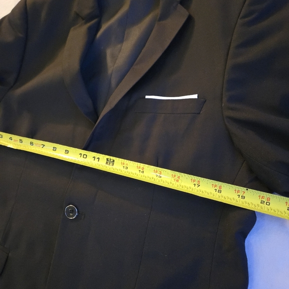 Men's Black Slim Fit Suit Set Small Blazer 38" Pants 32W x 31L - Picture 5 of 16